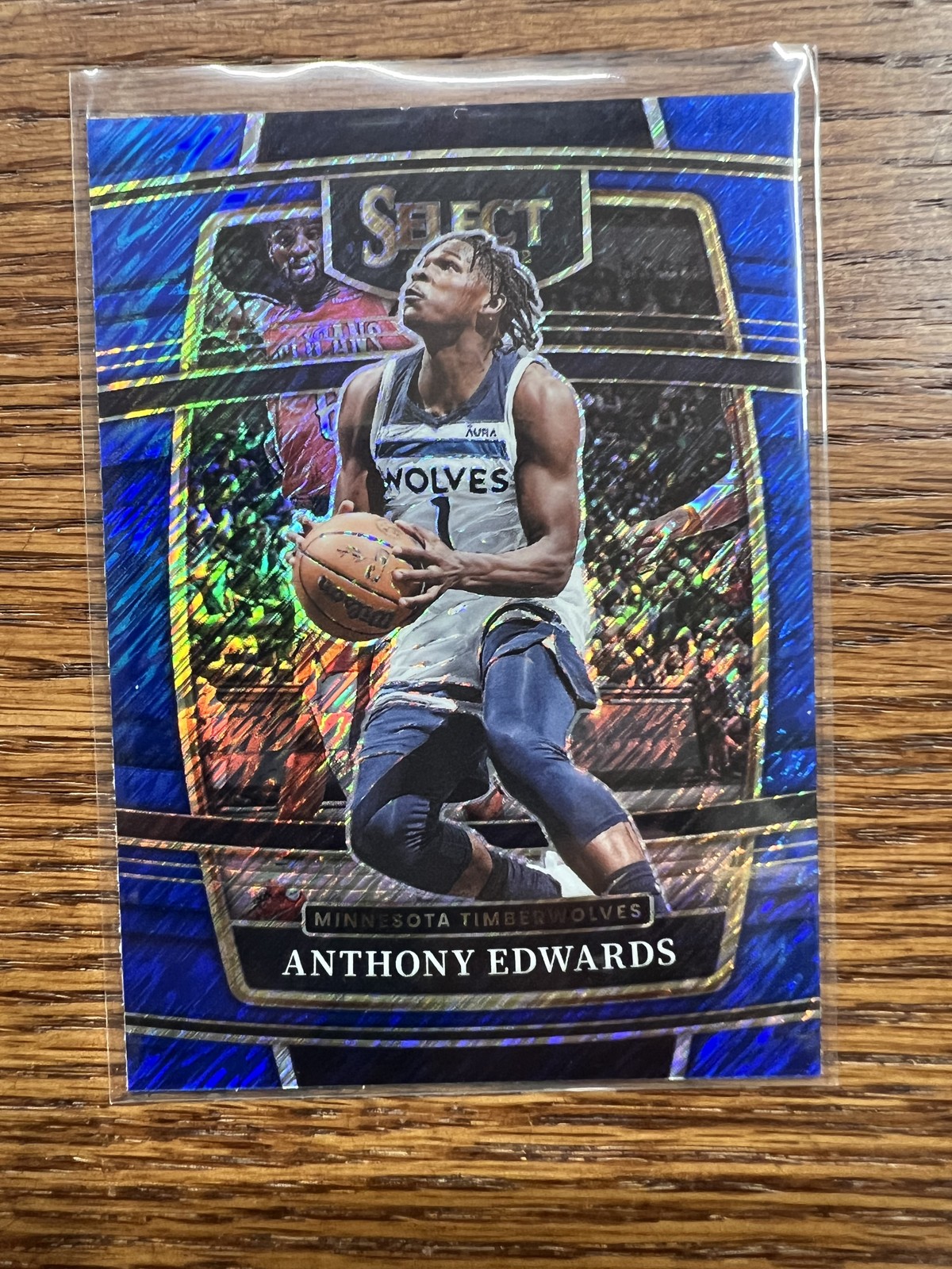 2021-22 Panini Select #49 Anthony Edwards Blue Shimmer Prizms