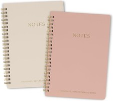 Aesthetic Spiral Notebook Set of 2 For Women and Men - Cute pink-beige