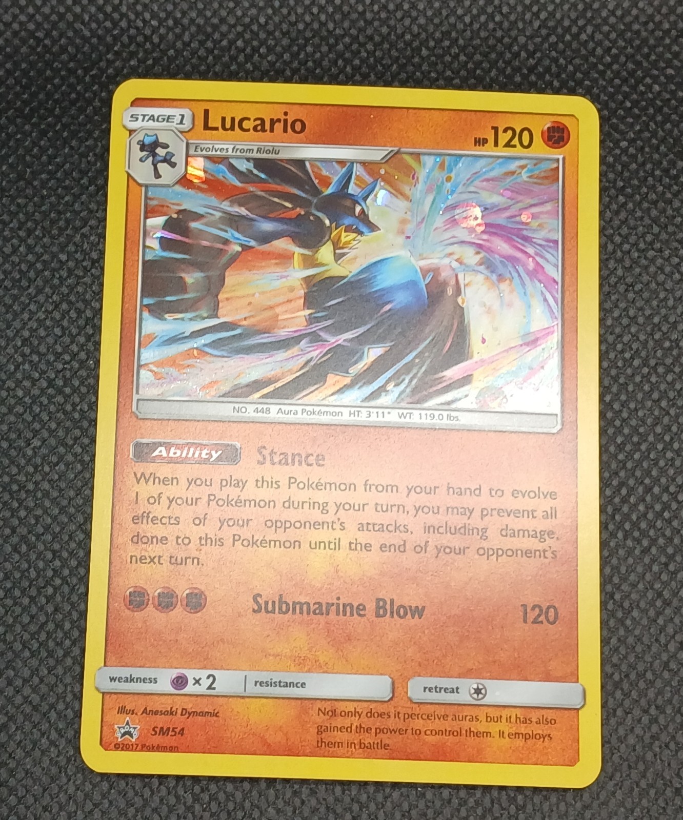Pokemon TCG Lucario SM54 Holo Black Star Promo Card Sun & Moon NM