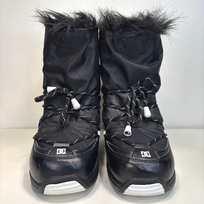 DC Shoes Chalet Black White Faux Fur Trim Snow Boots Moon Boot