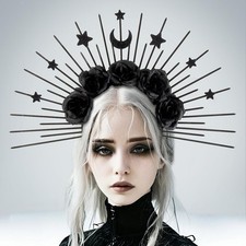 Gothic Halo Sun Headband Flower Hairband Cosplay Decoration Headwear Prop