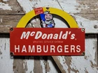 VINTAGE MCDONALDS PORCELAIN SIGN OLD FAST FOOD RESTAURANT HAMBURGERS SPEEDEE FRY