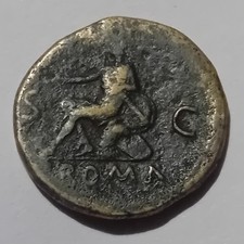62-68 - 1 sestertius Nero roma sc,roma and victory 1/4 denarius coin 27.3 gram