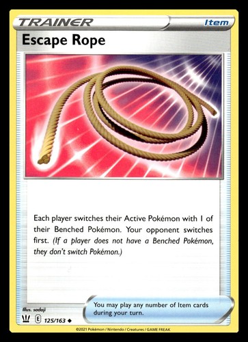 Escape Rope Uncommon 125/163 SWSH05: Battle Styles Pokemon Card | eBay