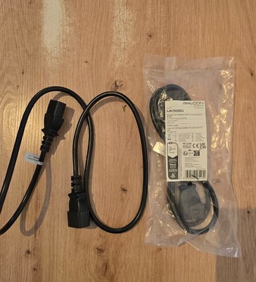 deleyCON 1m Kaltgerätekabel Verlängerung - IEC C13 auf C14 - Stromkabel Stromver