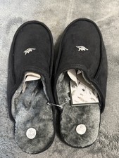 Men's 80D High Density Memory Foam House Slippers, Indoor Outdoor 13 14 Black