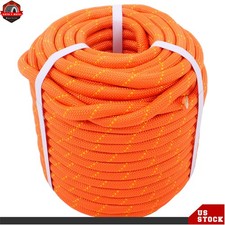 1/2" 125' Double Braid Nylon/Polyester Arborist Rope Pulling Rigging Line Orange