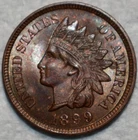 Uncirculated 1899/899 Snow-2 Indian Head Cent, Richly Hued, Dramatic RPD.