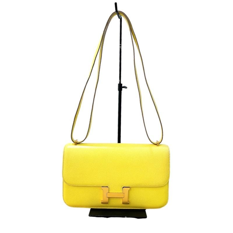 HERMES Constance Elan Shoulder Bag in Lime Square Q 2013 Model