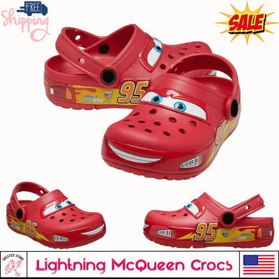 NEW Kid s LIGHT-UP Lightning McQueen Croc NWT Kid Shoe Clog Disney C9-J3 Sizes