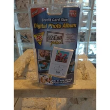 Digital Photo Album White Credit Card Size Wallet Pix Purse Pocket NEW SEALED