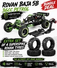 Rovan Baja 5B 1/5 RC Car 36cc Petrol Monster Energy Edition Bundle