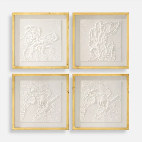 Uttermost Fourfold Framed Prints Set of 4, Gold - 32387 - Picture 1 of 1