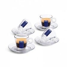 Lavazza 4 tazzine espresso in vetro con piattini in omaggio!!!
