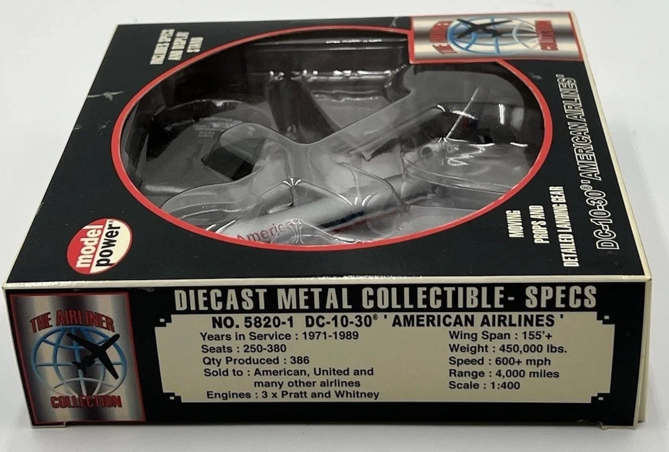 American Airlines DC-10-30 Diecast Model 1:400 Power Airliner Collection New - Image 3 of 4