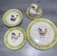 Scott’s Of Stow Hand Painted 5 Piece Set Cup Saucer Dinner & Side Plate & Bowl
