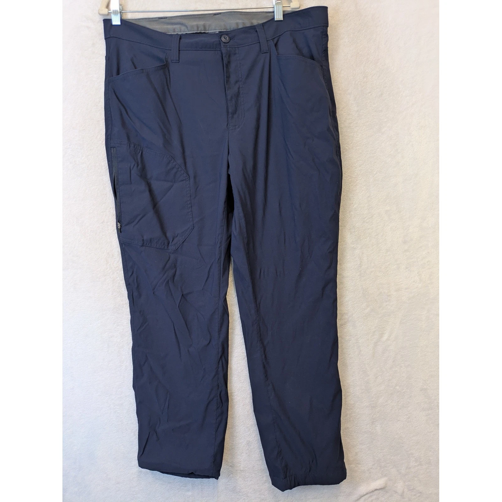 Eddie Bauer Lined Tech Pant Men's 38x32 Navy Blue Fleece Lined Water Resistant