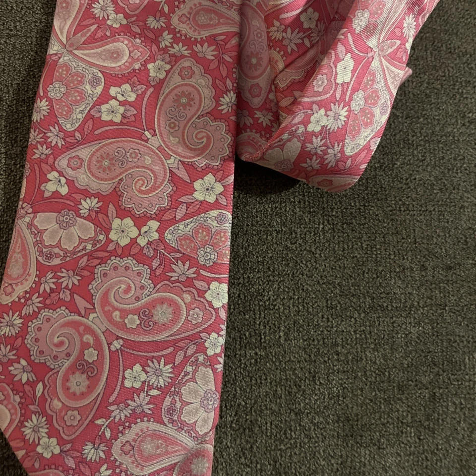 Мужской розовый галстук с узором пейсли Tommy Hilfiger - Изображение 2 из 3