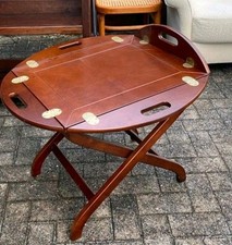 Antiker Butlers Tray Table Beistelltisch Mahagoni Holz Braun Serviertisch 