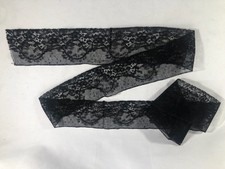 Antique Black Lace Piece Slightly Heavier Cotton Very Beautiful 67" Long L304