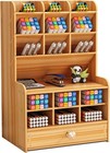 Wooden Desk Organizer Pen Holder Storage Rack