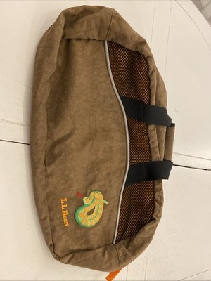 L.L. Bean Kids Duffle Bag Brown Orange & Snake - Initial Monogram Removed. Read