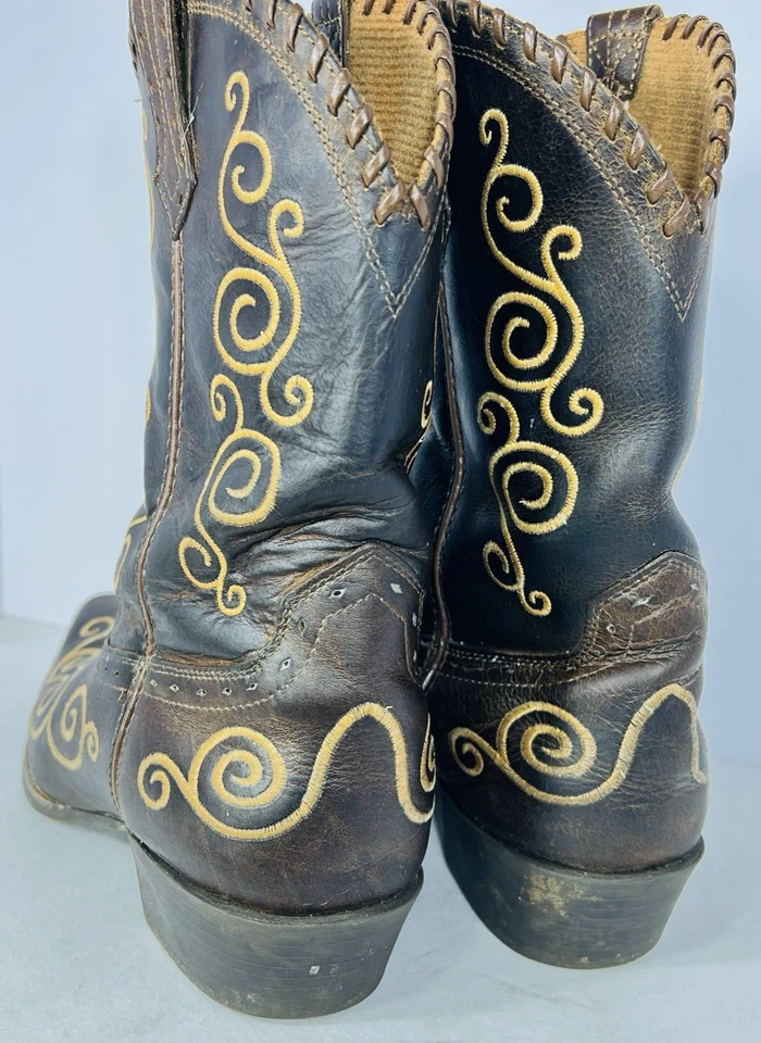 Botas ocidentais Ariat Shelleen marrom desgastado com bordado creme biqueira recortada 9 - Imagem 4 de 4