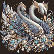 Anuver Diamond Painting Kits for Adults Swan, 5D Special Shape Multicolor