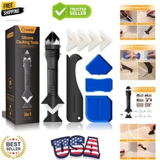 Silicone Caulking Tools-3 in 1 Sealant Finishing Tool Grout Remove Scraper Ca...