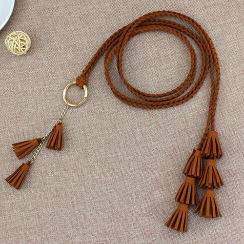 Geflochtener Quaste Gürtel Boho Style Taille Seil Kleid Bund Accessoires Damen - Bild 7 von 23