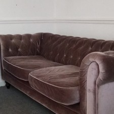 4 Seater Chesterfield Button Back Traditional Sofa Velvet