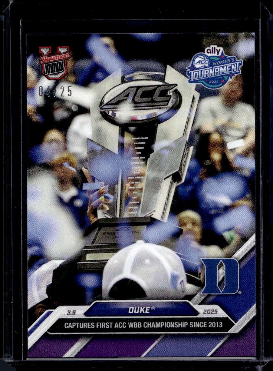 2024-25 Bowman U Now Topps #84 Duke Purple Parallel Card #d /25