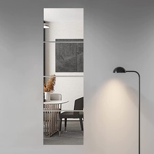 4xDIY Glass Mirror Tiles Wall Sticker Square Self Adhesive Stick-On Thick Mirror