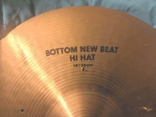 Zildjian A New Beat hi hat 14 Bottom Cymbal Only W Rivets.
