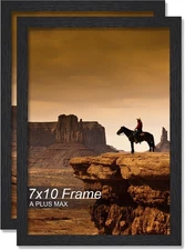 A PLUS MAX 7x10 Picture Frame Set of 2, Black Engineered Wood 7x10, 