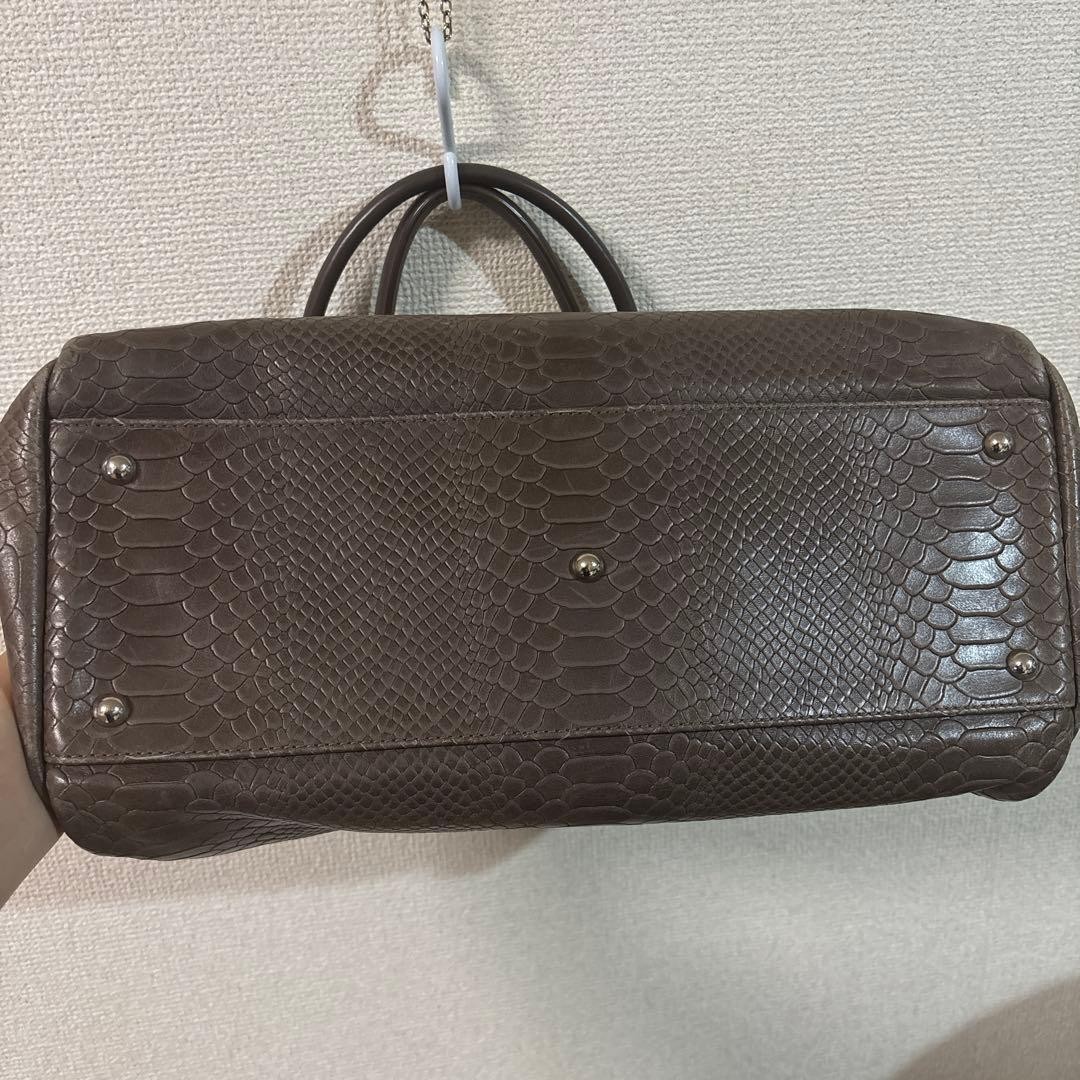 Longchamp Handbag GAbbey Python-style Leather - image 11