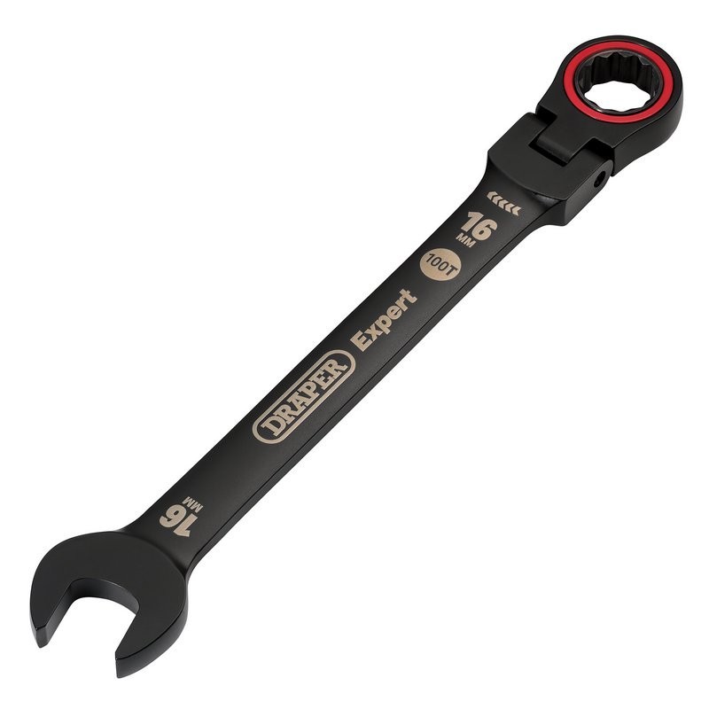 Draper Expert HITORQ Metric Flexible Head Ratchet Combination Spanner,16mm-03923