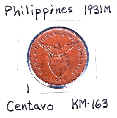 1931M Philippines 1 Centavo (KM-163) Bronze [Manila Mint]