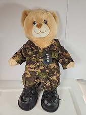 Build a Bear with Military Clothing Marines Army Camouflage Boots Dog Tags New