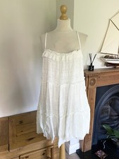 Zara Ecru Ruffle Lace Strapy Dress M UK12 Bnwt