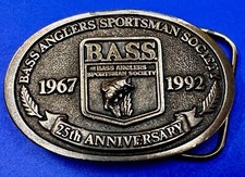 1992 Bass Anglers Sportsman Society Club 25th Anniversary Fishing Belt Buckle