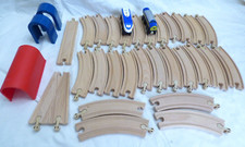 IKEA Wooden Train 33 pieces including 2 trains and 3 underpasses Nice condition