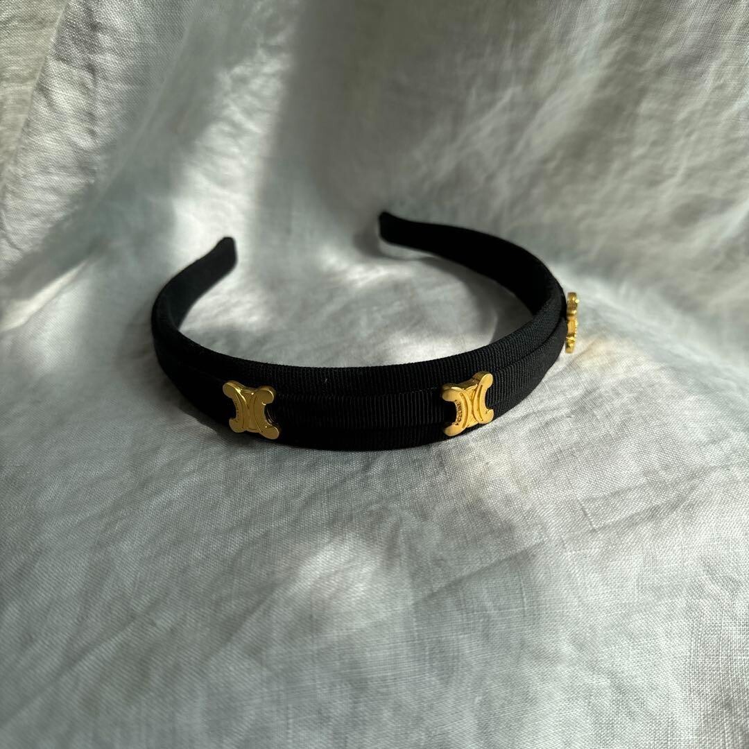 Vintage Celine Black Trion Macadam Katyusha Hair Band