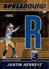 2022 Donruss Elite Justin Herbert Orange Spellbound Letter 