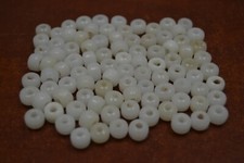 100 PCS WHITE PONY CROW GLASS BEADING BEADS BD-814D