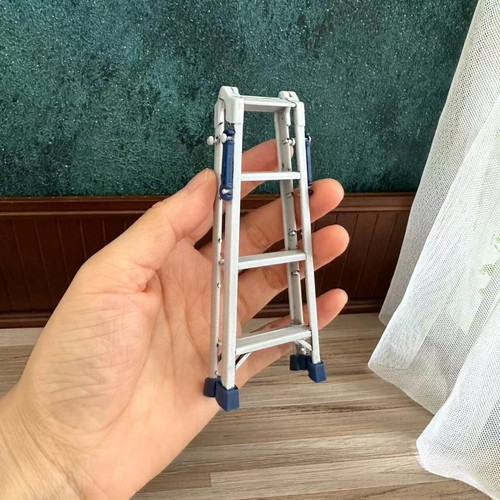 Échelle pliante échelle 1:12 maison de poupée miniatures accessoires serre outils décoration - Photo 2/7