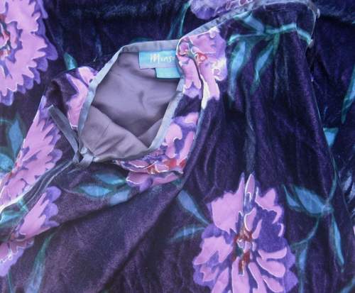 MONSOON vintage maxi skirt & scarf set in silk velvet devore floral print UK 12 - Picture 11 of 19