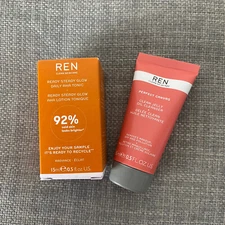 REN Ready Steady Glow Daily AHA Tonic & Perfect Canvas Cleanser 0.5 oz / 15 mL