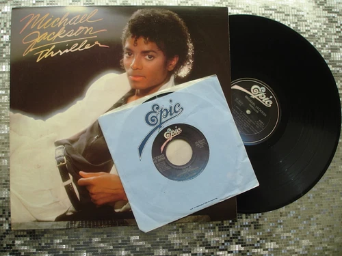 MICHAEL JACKSON  ~ Thriller ~ Vintage LP w/Beat It  7" Single    Epic ‎QE 38112