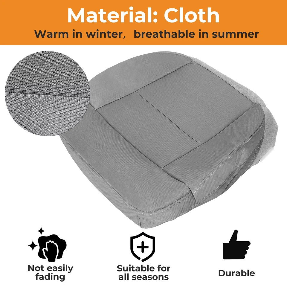 For Ford F150 2004-2008 2005 2006 2007 STX Driver Bottom Cloth Seat Cover Gray - Image 4 of 4